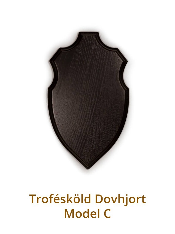 Trofésköld dovhjort Model C Mörk ek