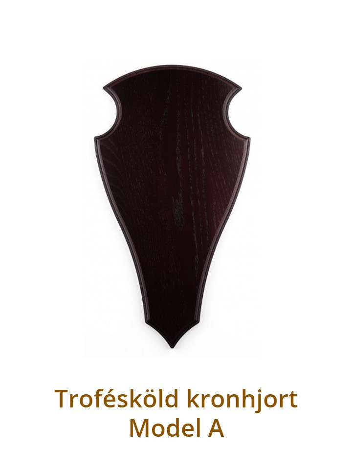 Trofésköld kronhjort Model B Mörk ek