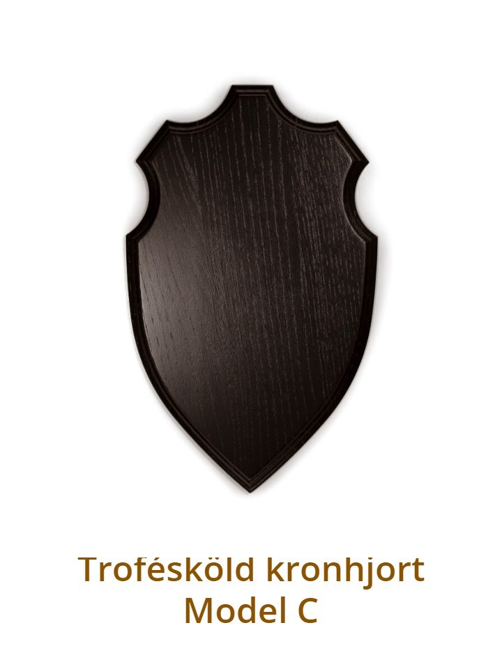 Trofésköld kronhjort Model C Mörk ek